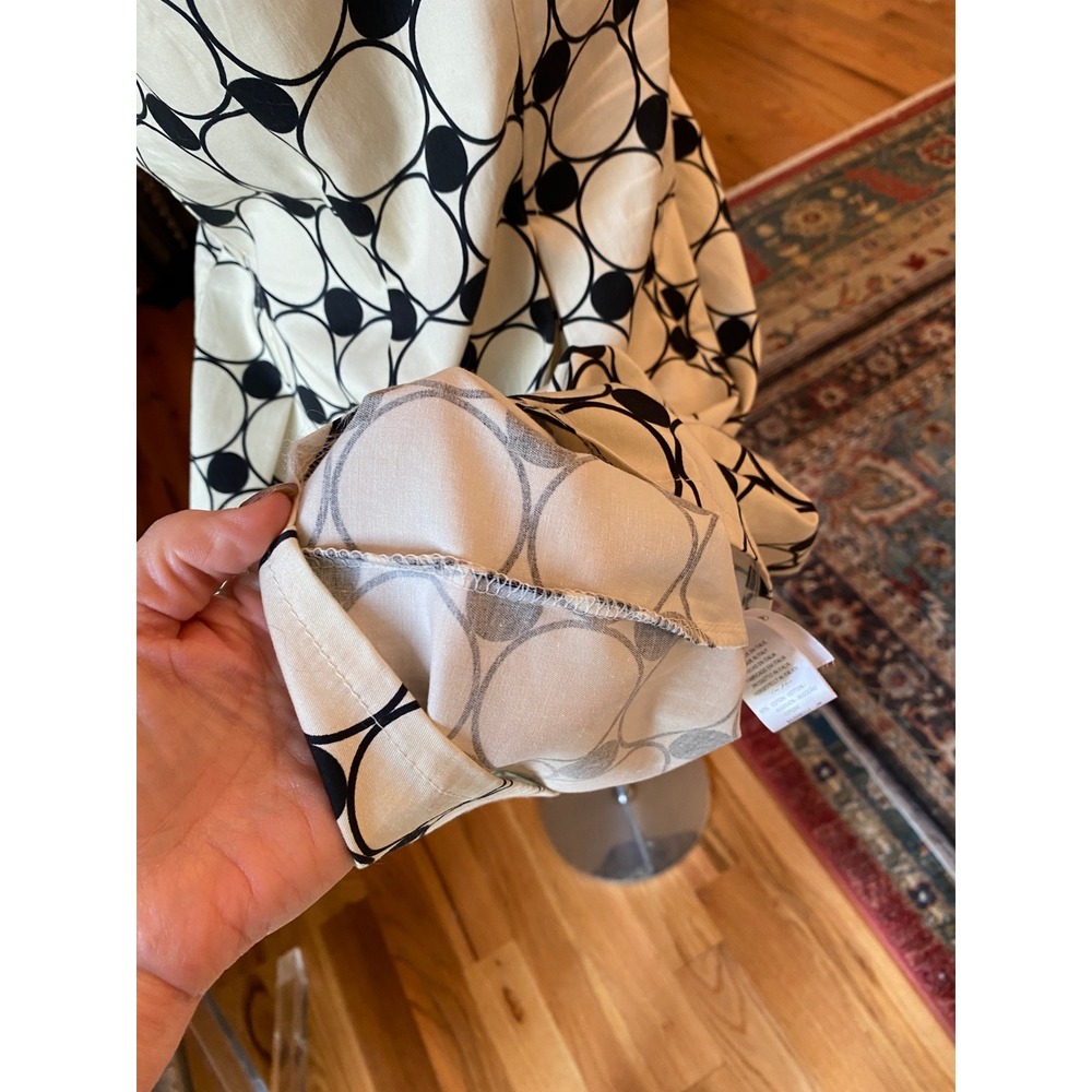 Sas La Fee Black White Geometric Circle Print Cotton Blend Dress Size 44 - Picture 10 of 12